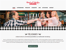 Tablet Screenshot of haase-wurst-und-schinken.de